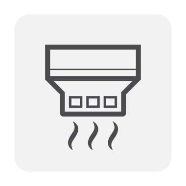 Duman dedektörü simgesi tasarım, siyah ve anahat.