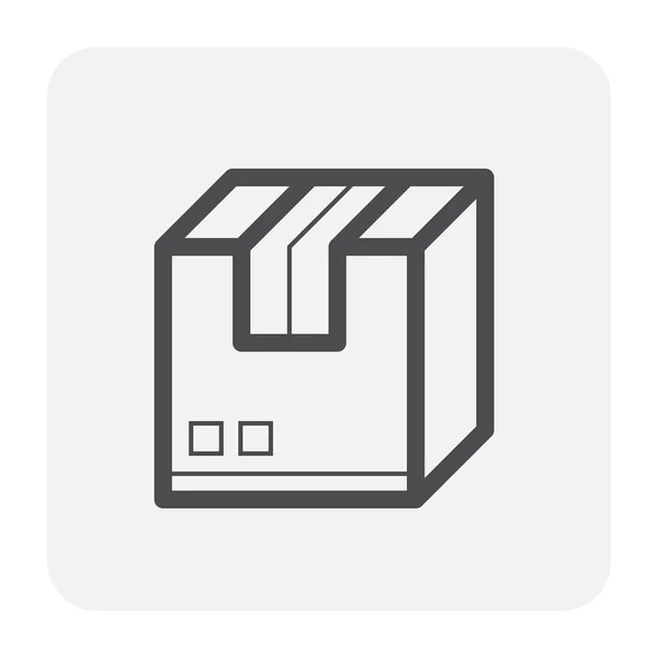 Caja Cartón Icono Del Paquete Diseño Para Trabajo Envío Negro — Vector de stock