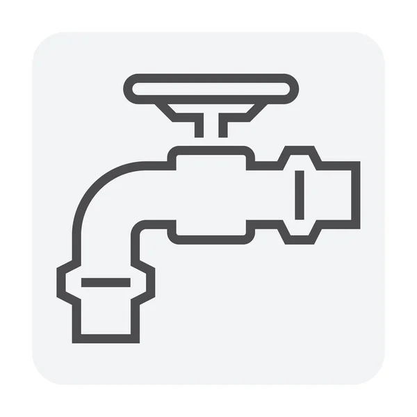 Stalen Buis Connector Klep Pictogram Set 64X64 Perfecte Pixel Bewerkbare — Stockvector