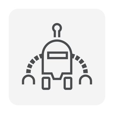 Yapay zeka ve robot simgesi, 64 x 64 mükemmel piksel ve düzenlenebilir kontur.