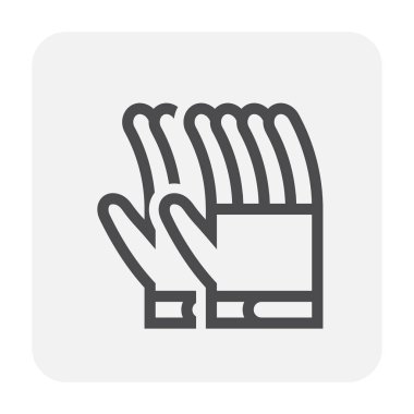 Eldiven veya Emanet ekipman simgesi tasarım, siyah ve anahat.