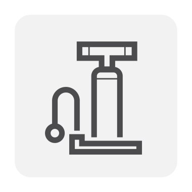 Motor bölümü ve ekipman simgesi tasarım, siyah ve anahat.