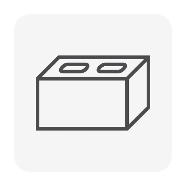 Betonblock Icon Design 64X64 Perfekte Pixel Und Editierbarer Strich — Stockvektor