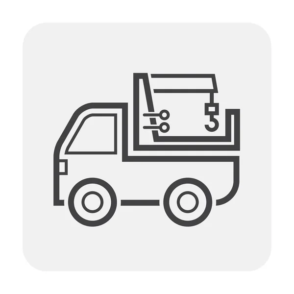 Grue Icône Camion Sur Blanc — Image vectorielle