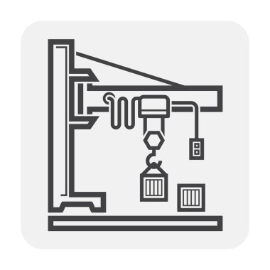 Beyaz simgesine genel gider vinç.