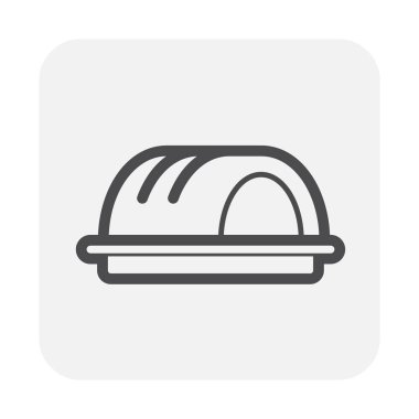 Fırın simgesi tasarım, siyah ve anahat.