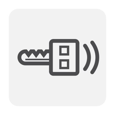 Beyaz araba anahtar simgesine.