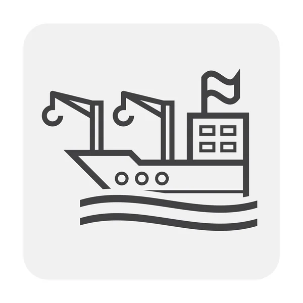 Lading Schip Pictogram Wit — Stockvector