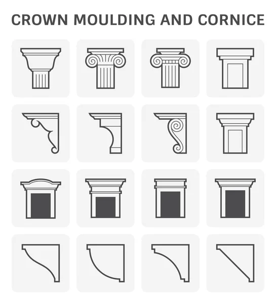 Crown moulding cornice — Stock Vector