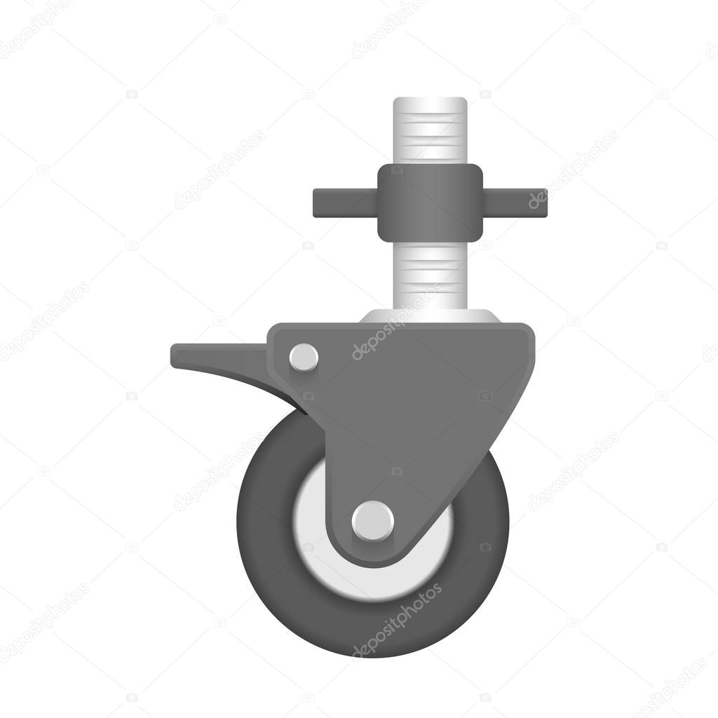 Rubber wheel part of scaffolding icon design.