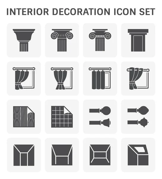 Icono de decoración interior — Vector de stock