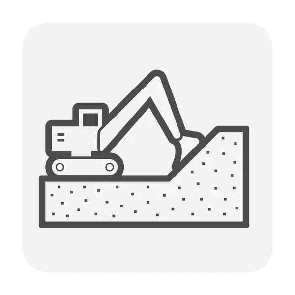 Icono de excavación de suelo — Vector de stock