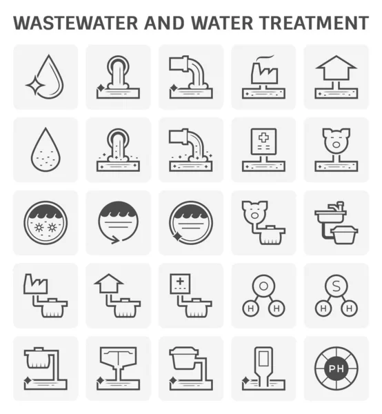 Icono de tratamiento de aguas residuales — Vector de stock