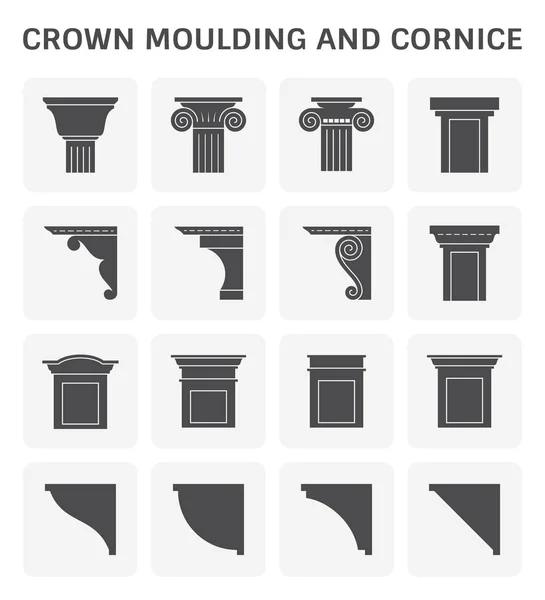 Crown moulding cornice — Stock Vector