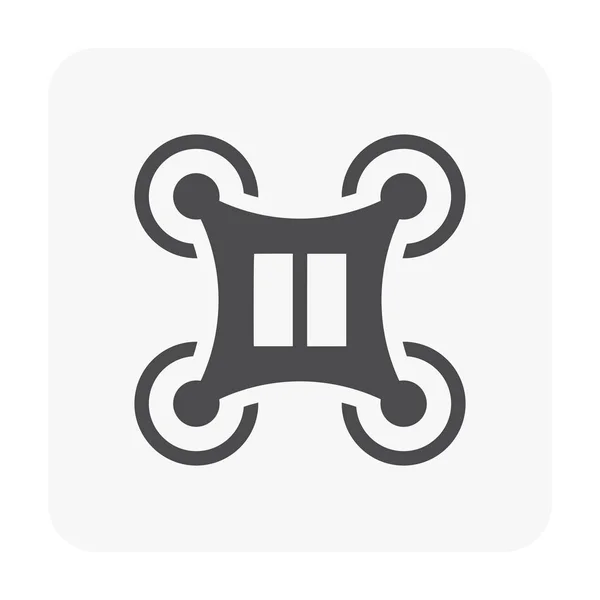 Drone icono negro — Vector de stock