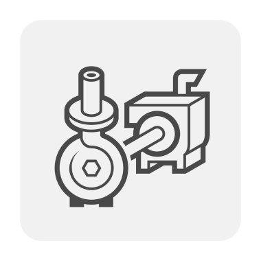 Su dağıtımı için elektrik pompası ve çelik boru beyaz arka planda izole edildi.