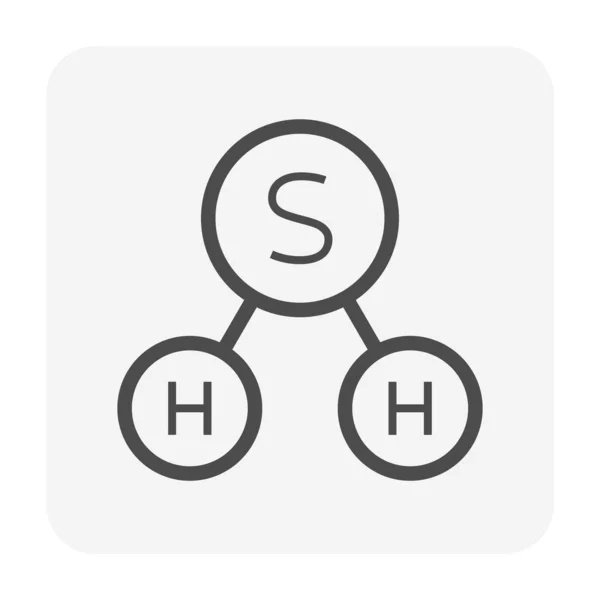 Icono de sulfuro de hidrógeno — Vector de stock