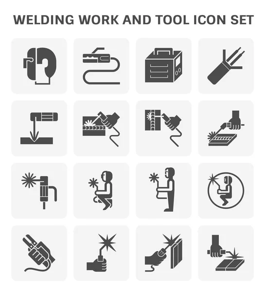 Проектирование Векторных Иконок Сварочных Работ Инструментов Белом Фоне — стоковый вектор