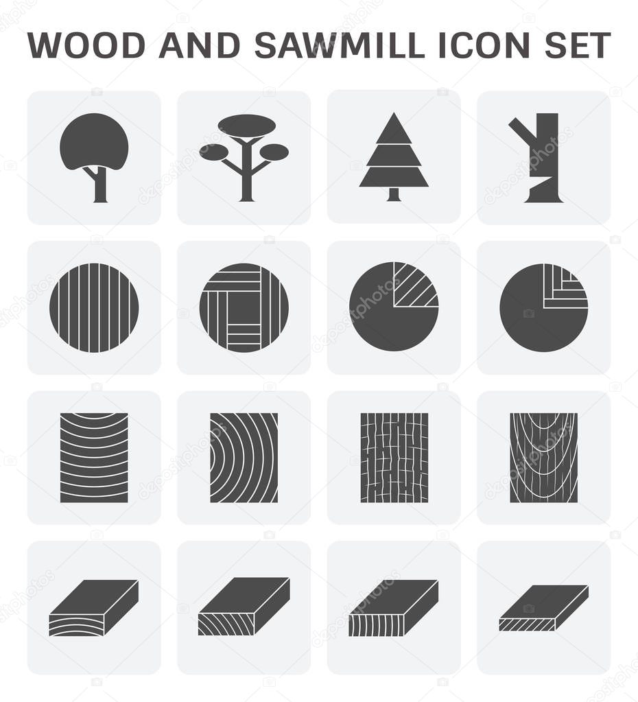 Wood timber and wood floor and wood testing icon set design.
