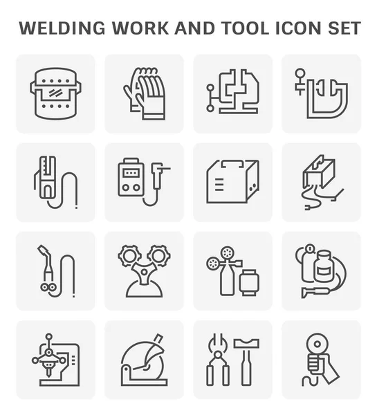 Icono de trabajo de soldadura — Vector de stock