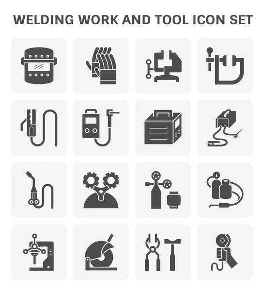 Icono de trabajo de soldadura — Vector de stock