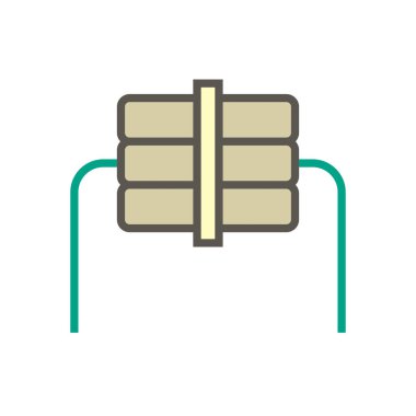 Hava kompresörü ve yarı vektör simgesi tasarımı, düzenlenebilir vuruş.