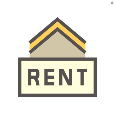 Kiralık vektör simgesi tasarımı için ev, 48X48 piksel mükemmel ve düzenlenebilir vuruş.