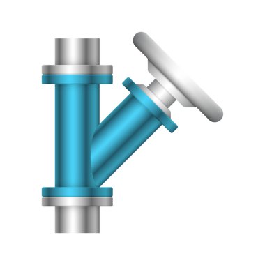 Çelik boru konnektörü ve kapak simgesi tasarımı beyaz bakkal sahasında izole edildi.