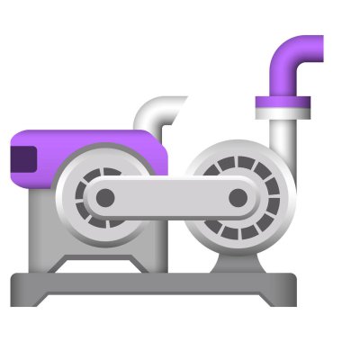 Su pompası ve dizel motor simgesi tasarımı.