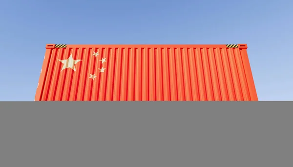 Rendering Container Carico Design Del Concetto Commercio Cina — Foto Stock