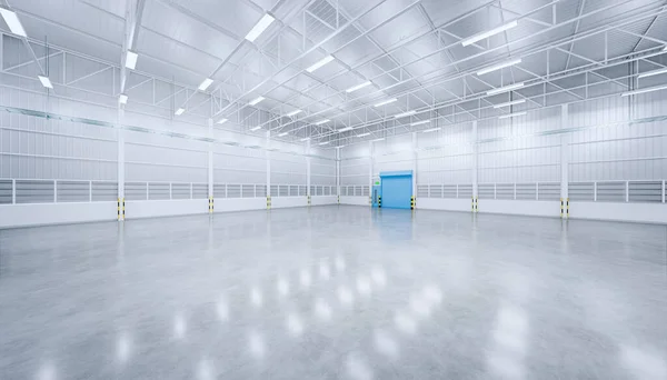 Rendering Empty Warehouse Building Concrete Floor New Clean Condition — Stock Photo, Image
