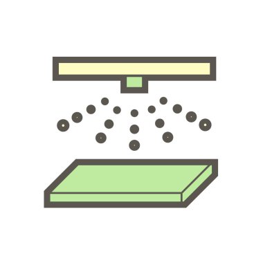 Beyaz arkaplanda Hollywood materyali ve üretim sektörü vektör ikonu tasarımı.