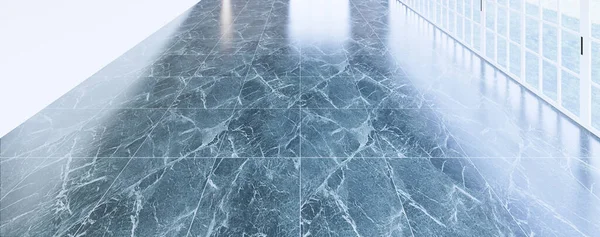 대리석 바닥의 과맑은 유리문으로 빛나는 반사광 배경에 사용되는 깨끗하고 새로운 — 스톡 사진