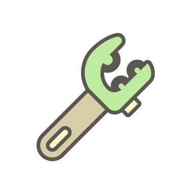 Klima kurulum parçaları ve araçlar vektör simgesi tasarımı, düzenlenebilir vuruş.