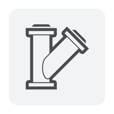 Boru bağlantısı simgesi, siyah renk.