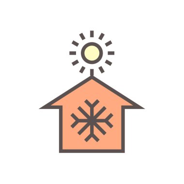 Klima denetim vektör ikonu tasarımı, düzenlenebilir vuruş.