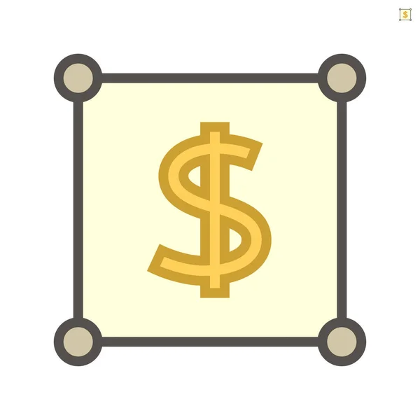 Land Dollar Sign Show Value Land Vector Icon Design 64X64 — Stock Vector