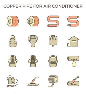 Klima kurulum aracı vektör simgesi dizaynı, düzenlenebilir vuruş.