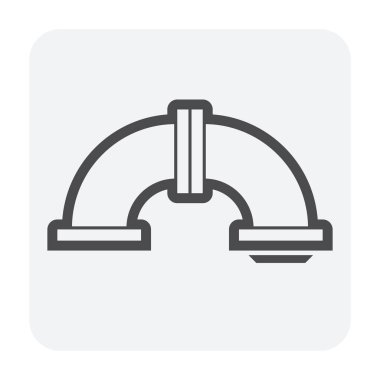 Boru bağlantısı simgesi, siyah renk.