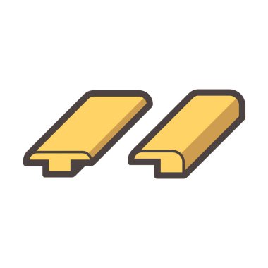 Beyaz arkaplanda ahşap zemin ve malzeme vektör simgesi tasarımı.