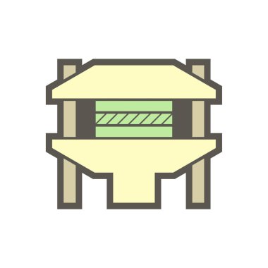 Beyaz arkaplanda Hollywood materyali ve üretim sektörü vektör ikonu tasarımı.