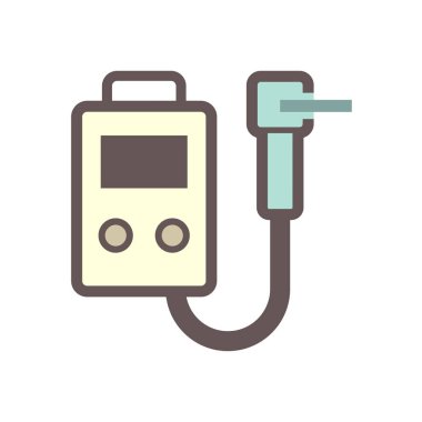 Kaynak kabini ve kaynak meşale vektör simgesi tasarımı beyaz arkaplanda.