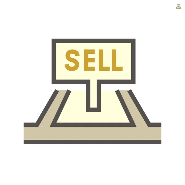 Land Sell Sign Show Land Sell Vector Icon Design 64X64 — Stock Vector