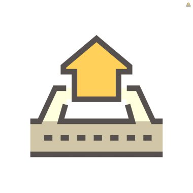 Arazi ve konut ikonu tasarımı, 48X48 piksel mükemmel ve düzenlenebilir vuruş.