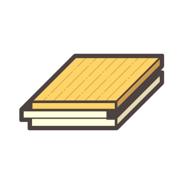 Beyaz arkaplanda ahşap zemin ve malzeme vektör simgesi tasarımı.