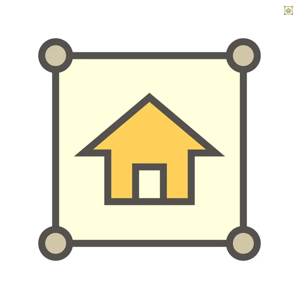 Home Land Boundary Shape Vector Icon Design 64X64 Pikseli Idealny — Wektor stockowy