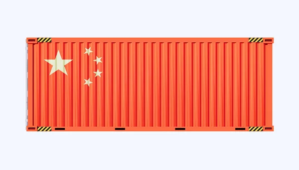 Rendering Container Carico Design Del Concetto Commercio Cina — Foto Stock