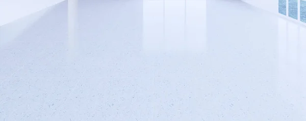 Візуалізація Терраццо Підлоги Сірою Лінією Сітки Блискуче Відображення Прозорими Скляними — стокове фото