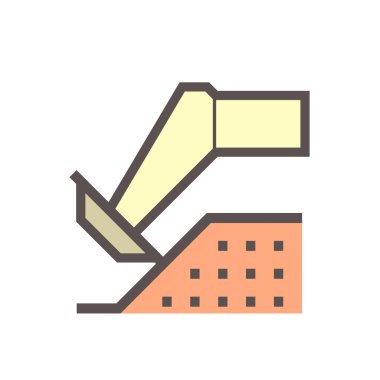 Jeoteknik mühendisliği ve toprak testi makinesi vektör simgesi tasarımı.