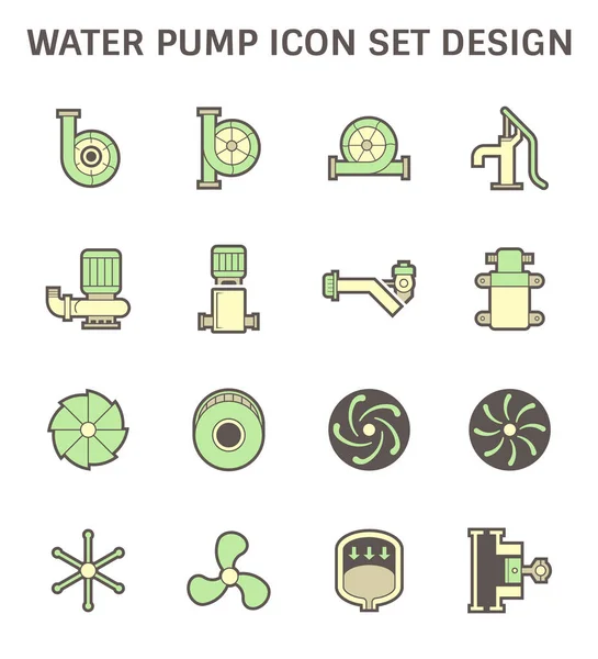 Wasserpumpe Und Stahl Vektor Symbol Für Die Wasserverteilung — Stockvektor